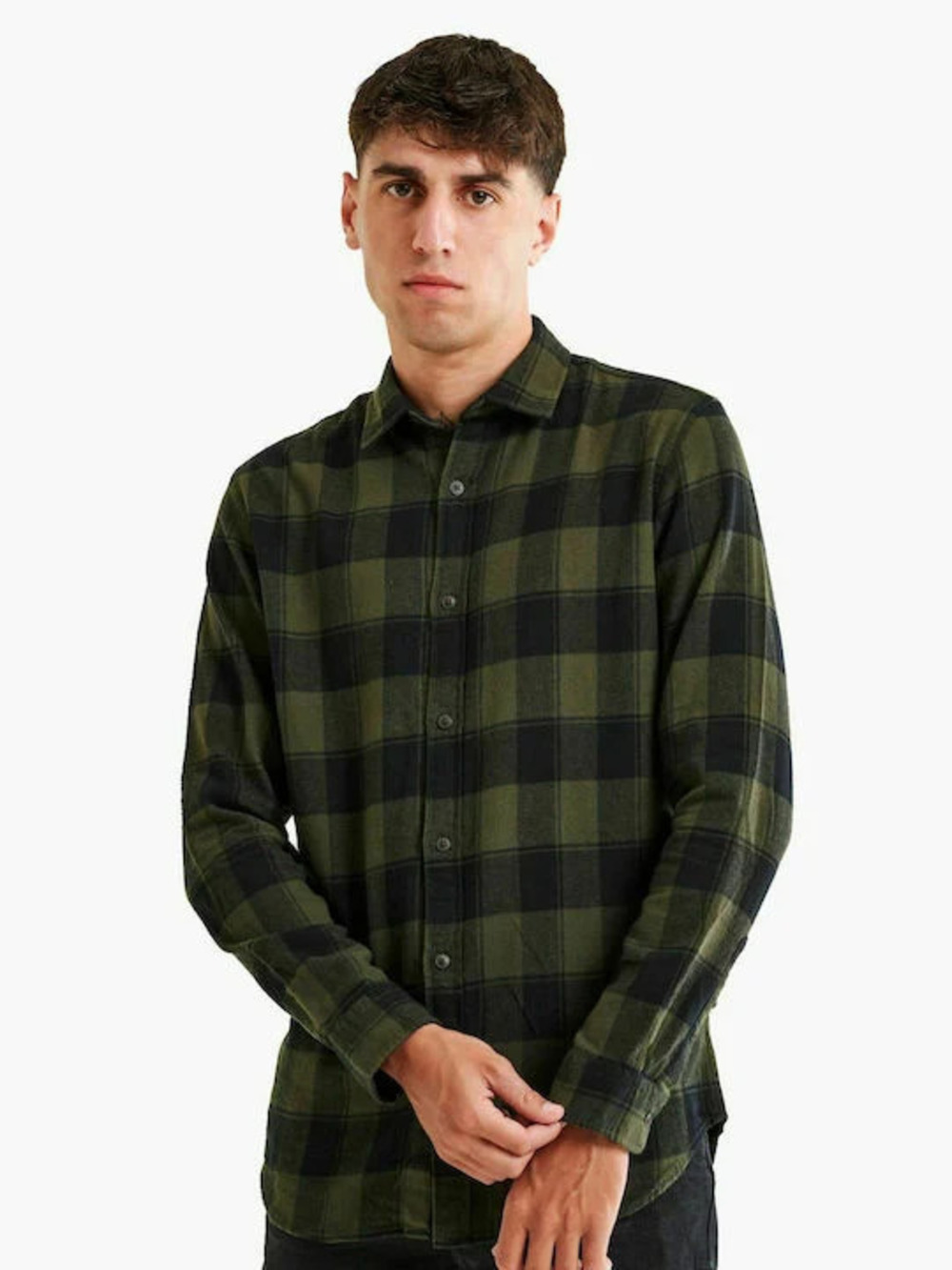 Jack & Jones Dk Green/Black Buffalo Plaid Flannel/14886